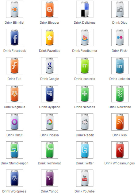 Drinks cans social media icons
